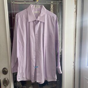 MARQUIS Mens 20.5 34/35 Lavender Dress Shirt Wrinkle Resistant